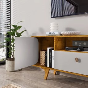 Rack Noronha Naturalle/Off White - Bechara Móveis
