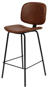 Banqueta Ally Courino Marrom com Base Aço Preto 102cm - 52733 Sun House