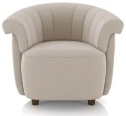 Poltrona Sala de Estar Pé Madeira Lykan Veludo Bege Z32     - Mpozenat