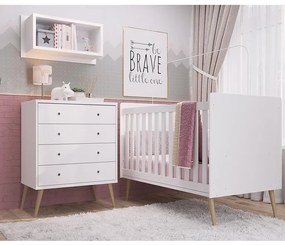Berço Infantil Mini Cama Retrô Com Pés Palito - Branco