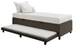 Bicama Box Baú Solteirão 96x203cm Samy S05 Sintético Marrom - Mpozenat