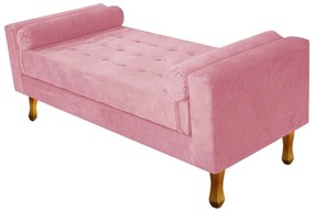 Recamier Félix King Size 195cm Suede Rosa Bebê - ADJ Decor
