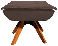 Puff Decorativo Sala de Estar Base Giratória Giromad Opla Suede Marrom