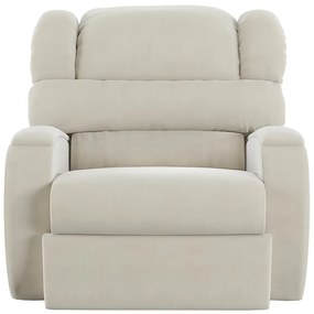 Poltrona do Papai de Cinema Reclinável Kylie Manual Veludo Bege G23 - Gran Belo