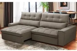 Sofá Retrátil Reclinável 3 Lugares 250cm Damy F05 Veludo Marrom - Mpoz