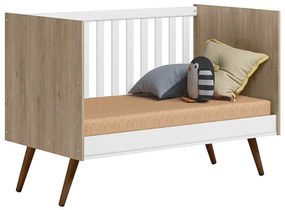 Berço Mini Cama Retrô Encanto Carvalho/Branco - Loja Sheep - Carvalho/Branco