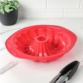 Forma de Silicone para Pudim - Vermelho