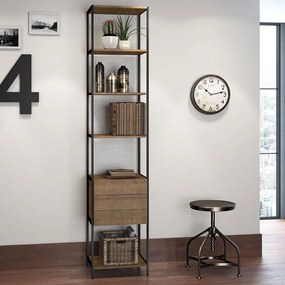 Estante Multiuso Steel Quadra com 03 Gavetas Estilo Industrial Vermont e Preto - D'Rossi