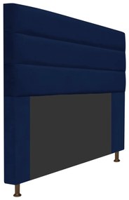 Cabeceira Estofada Turim 160 cm Queen Size Suede Azul Marinho - ADJ Decor