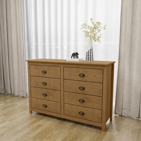 Cômoda Decorativa 8 Gavetas Madeira Maciça Osiris Freijó G74 - Gran Belo