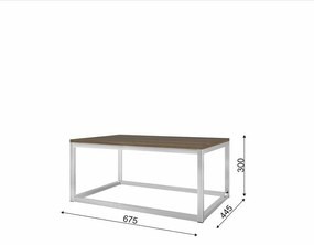Mesa De Centro Industrial Retangular Moderna Aço Preto
