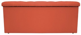 Recamier Baú Estofada Mel 90 cm Solteiro Com Capitonê  Suede Terracota - ADJ Decor