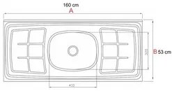 Balcão Gabinete Áustria com Pia Inox 160cm 4 Portas Branco/Preto - Lum