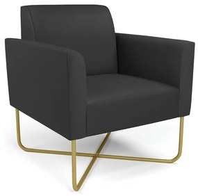 Poltrona Base X Industrial Dourado Marisa Corino D03 - D'Rossi - Preto