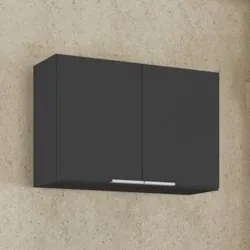Armário de Cozinha Aéreo 80cm Pérola Z34 Preto              - Mpozenat