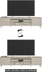 Rack Bancada Para TV 85 Pol 239cm Martan Tauari/Off Flex L06 - Mpozena