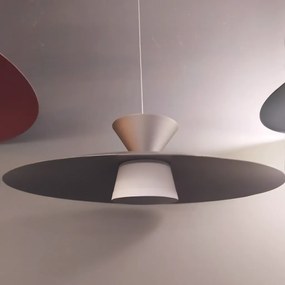 Pendente Rebatedor Ø50X30Cm Disco Curvo Alumínio 01Xled 9W 2700K - Old... (ROSE FOSCO, 220v)