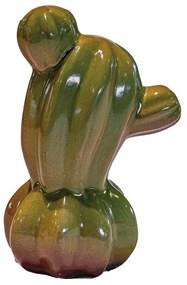 Cacto G Decorativo em Cerâmica Esmaltada - Vitória Régia Alto Brilho