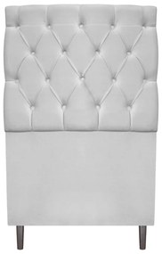 Cabeceira Estofada Liverpool 90 cm Solteiro Suede Branco - ADJ Decor