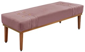 Recamier Decorativo 160cm Kors Veludo Pés de Madeira Lilás G63 - Gran Belo