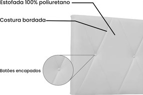 Painel Aquilla Para Cama Box Queen 160 cm Corino S04 - D'Rossi - Branco