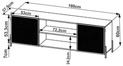Rack Para TV Até 70 Pol. 2 Portas Pés Metálicos York Vermont/Preto - A