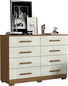 Cômoda para Quarto com 8 Gavetas 136cm Sirlei A09 - D'Rossi - Atacama e Off White