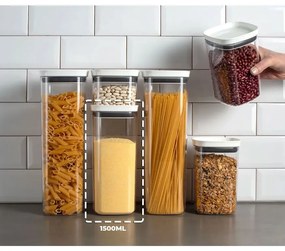 Kit 5 Potes Herméticos de Acrílico - 1,5L