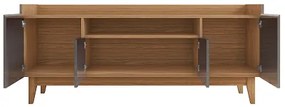 Rack Adria 1.60 Cinza Perola/Noce - Casa D Móveis