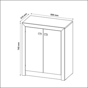 Balcão Escritório Organizador Home Office 2 Portas Amêndoa