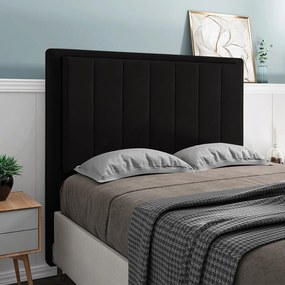 Cabeceira Casal Cama Box 140cm  para Quarto Opala Suede M11 - D'Rossi - Preto