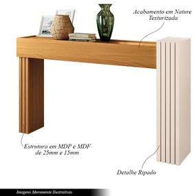 Conjunto Decorativo Aparador e Mesa de Centro Sala de Estar Riad Cinamomo/OffWhite G26 - Gran Belo