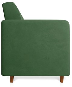 Sofá 03 Lugares Arezzo Suede Pés Chanfrado Castanho - D'Rossi - Verde
