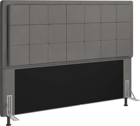 Cabeceira Casal King Cama Box 195cm para Quarto Onix Suede M11 - D'Rossi - Grafite