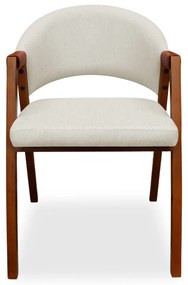 Poltrona Decorativa Suellen Linho Bege Cru