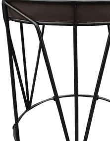 Puff Multiuso com Mesa Babu 2 em 1 Suede Base Preto D'Rossi - Marrom