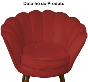 Poltrona Decorativa Pétala Pés Palito Suede Vermelho - Sheep Estofados