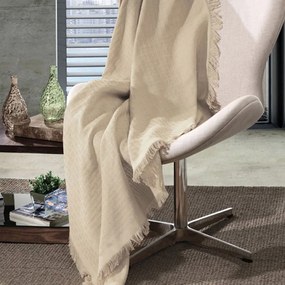 Manta de Algodão Unicolor Liso Bege 150 x 210 cm - D'Rossi