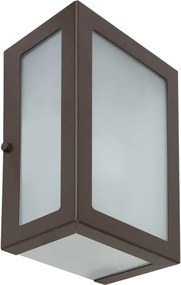 Arandela Retangular Aluminio Vidro Ip54 Verti - MARROM GOLD