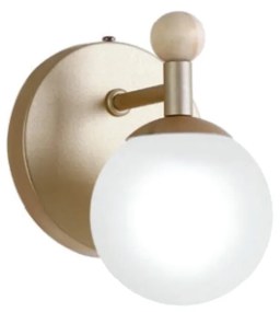 Arandela Detalhe Madeira 12X18X14Cm Metal E Globo Ø10Cm 01Xg9 | Old Ar... (COBRE FOSCO / COBRE BRILHO, FOSCO (BRANCO))