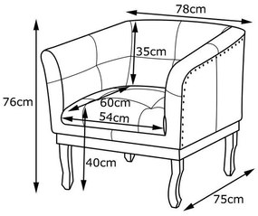 Kit 2 Poltronas Decorativa Noah Couro Branco G58 - Gran Belo