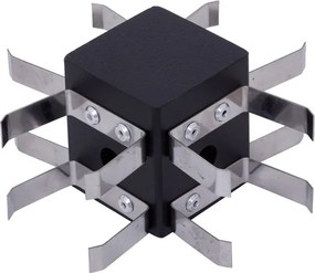 Junção Quadrada X Preto Para Perfil Sem Iluminação Fit40