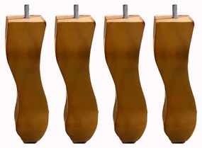Kit 04 Pés Retro Castanho 20 cm  D10 - D'Rossi