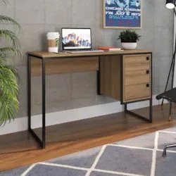 Mesa Escrivaninha Industrial 120cm 3 Gavetas Noa Mel Z54 - Mpozenato