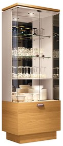 Cristaleira de Vidro com Espelho River Cinamomo/Off White H01 - D'Rossi