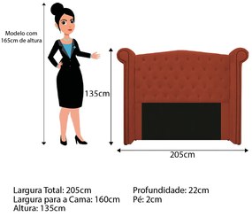 Kit Cabeceira e Calçadeira Veneza 160 cm Queen Size Suede Terracota - ADJ Decor