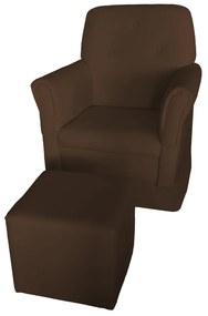 Poltrona Suzi Amamentação Balanço + Puff Suzi Suede Marrom