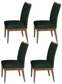 Conjunto 4 Cadeira Decorativa Leticia Aveludado Verde