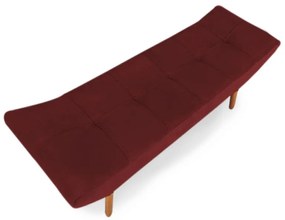 Cabeceira com Calçadeira Casal 140cm Maya Suede Bordô - Sheep Estofados - Vermelho escuro