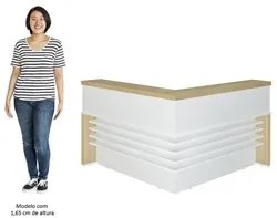 Balcão de Atendimento em L 147x147cm Corp A06 Carvalho/Branco - Mpozen